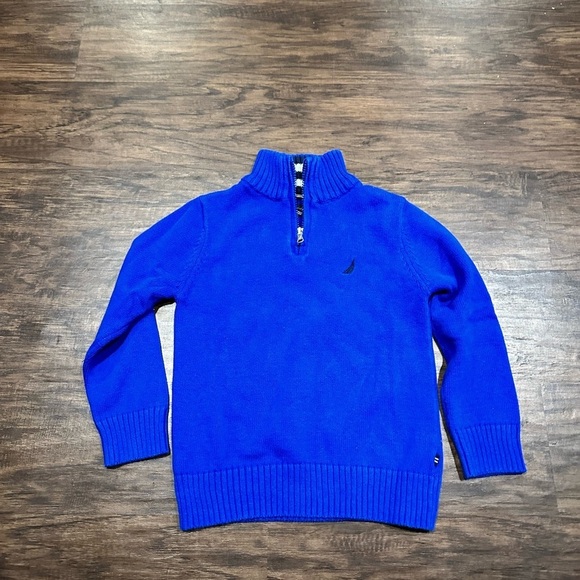 Nautica Boys Royal Blue Quarter-Zip Size 5/M - Picture 1 of 4